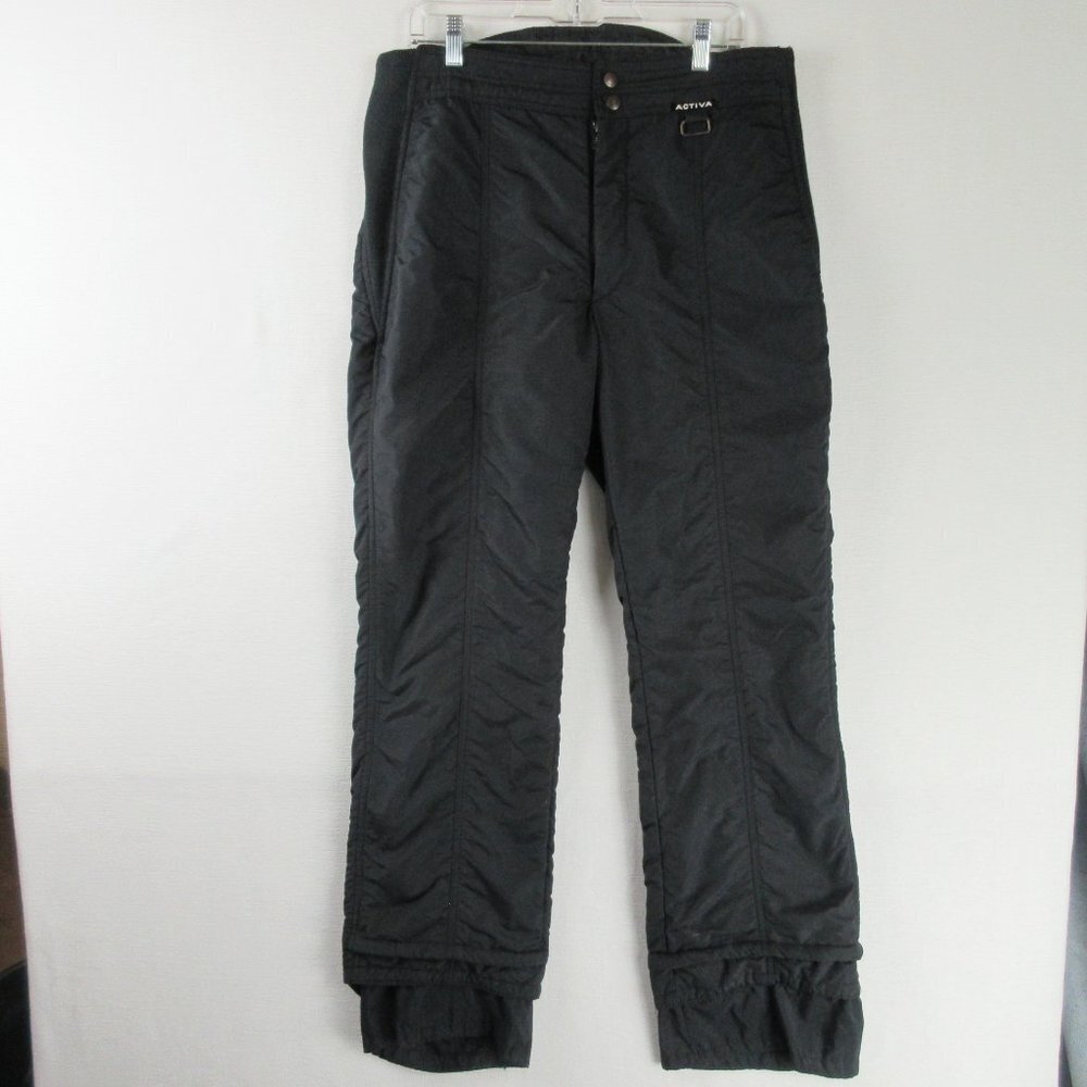 Activa Black Ski Pants Size M Zippered Fly